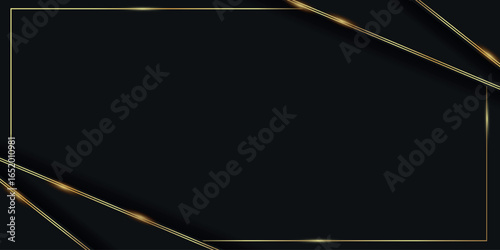 Dark luxury background with sparkling gold lines and empty space. Elegant vector design for certificates, award cards, nomination cards, and invitations. Vol. 8