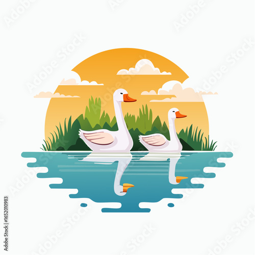 vector illustration of a tropical island