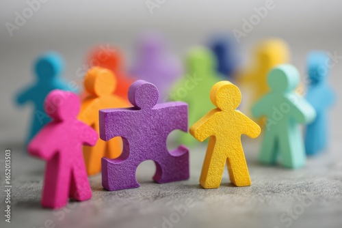 Vibrant puzzles representing teamwork and unity for effective collaboration in diverse professional environments