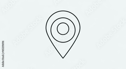 Location pin icon, map pointer symbol, gps mark in trendy minimal style