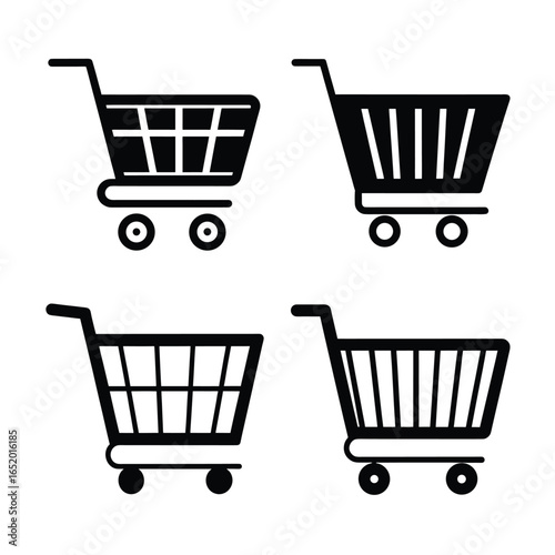 shopping cart silhouette, cart icon, trolley silhouette, market cart, grocery cart, supermarket cart