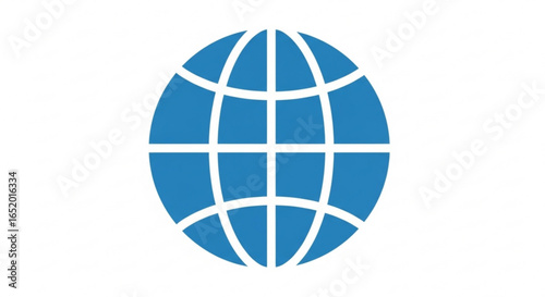 Blue globe icon representing global communication and international business