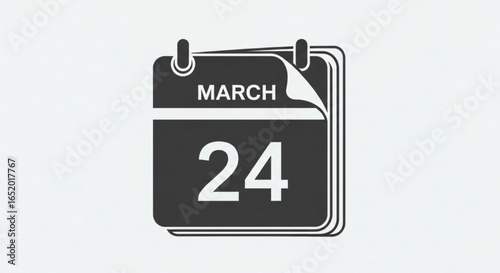 A simple calendar icon showing march 24, representing an important date or event