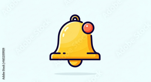 Illustration of a yellow notification bell with a red dot, a symbol for alerts and reminders