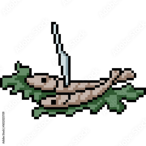 pixel art of fish food mackerel sadine