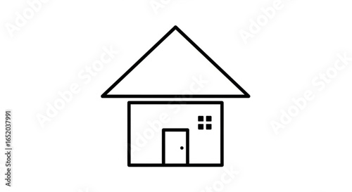 Simple house icon, representing home, architecture, and real estate