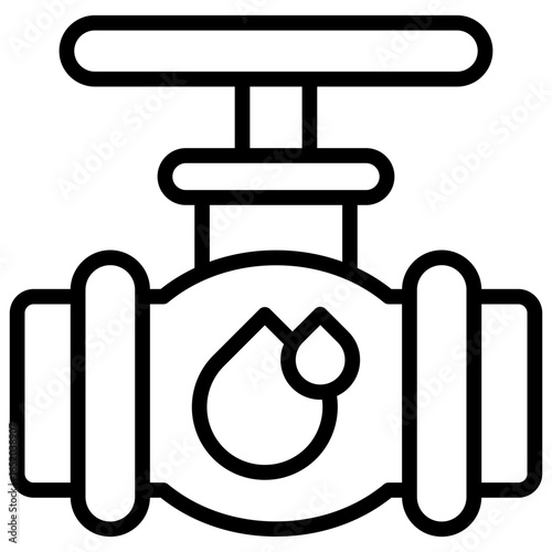 The icon of pipes and valves used to distribute fluids such as clean water, oil, gas, or chemicals, can symbolize price control, resource allocation, or utility costs.