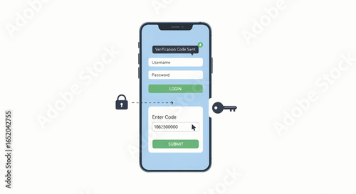 Secure mobile login with two factor authentication and encryption ensures data privacy and protects personal accounts online