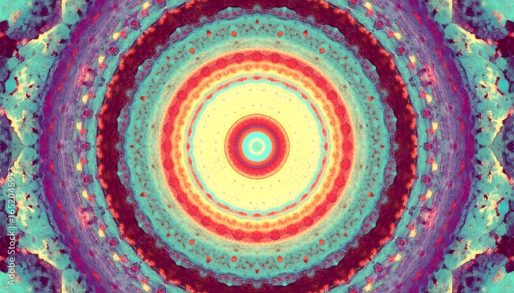 Fototapeta premium Vibrant Concentric Circle Art – Hypnotic Abstract Backgrounds for Modern Design.
