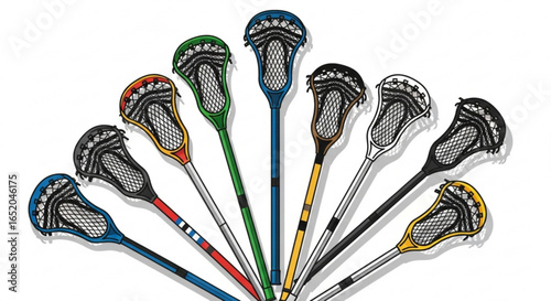 Colorful lacrosse sticks equipment for sports team training and competitive play equipment for players