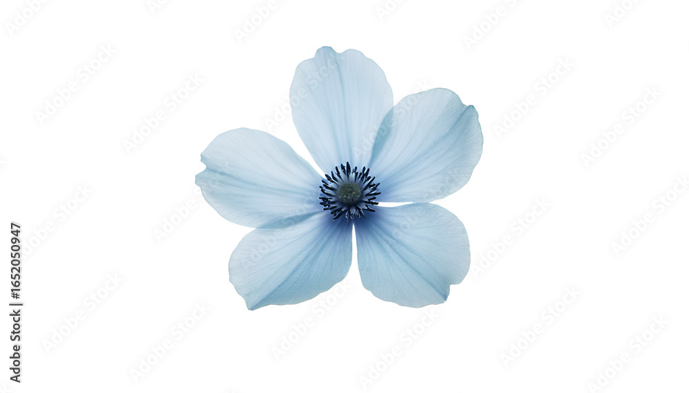 Fototapeta premium Blue Anemone Flower Isolated on White Background