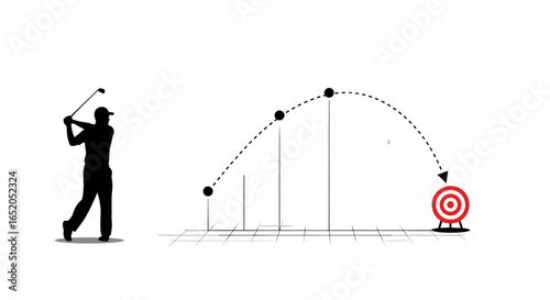 Golf swing trajectory to target accuracy
