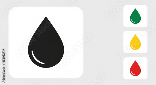 Vector illustration of colorful water drop liquid droplet icon set collection for graphic design needs