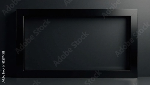 Sleek black frame, minimalist design Invisible on black backdrop , wall decor, black frame, charcoal