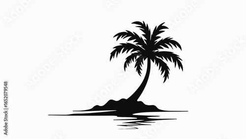 "Minimalist Palm Tree Silhouette"
