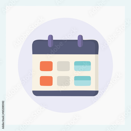 Free Download Colorful Modern Calendar Icon, UI-UX Design, Minimal Vector Graphics, Digital Environment, Flat Style Concept - GFXLoad
