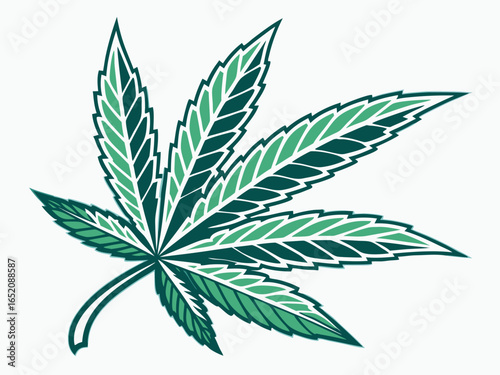 Vibrant Cannabis Leaf Design for Branding or Marketing