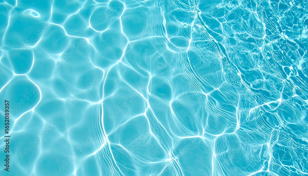 Obraz premium Reflective Sunlight on Aqua Pool Water: Serene, Textured Background Image for Summer, Relaxation, and Wellness Designs.