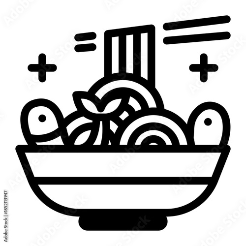 This Pad thai icon is suitable for Food, World Culinary, etc.