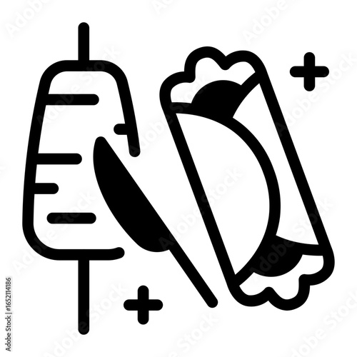 This Shawarma icon is suitable for Food, World Culinary, etc.
