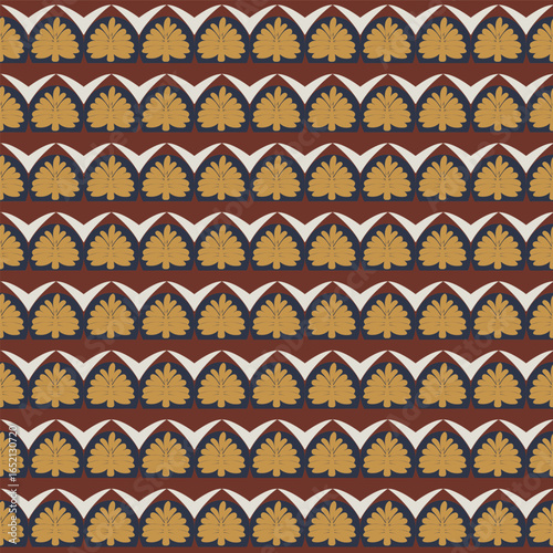 repeating palmette ornament seamless pattern