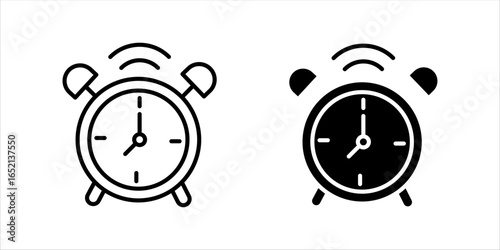 Ringing alarm clock. Wake-up, wakeup symbol.set 	
