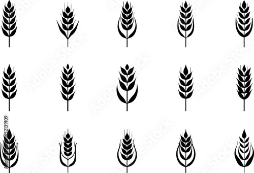 Wheat Silhouette Vector Collection