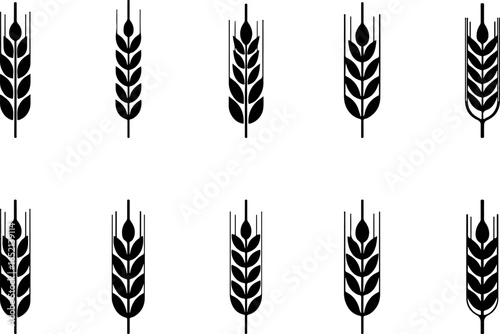 Wheat Silhouette Vector Collection