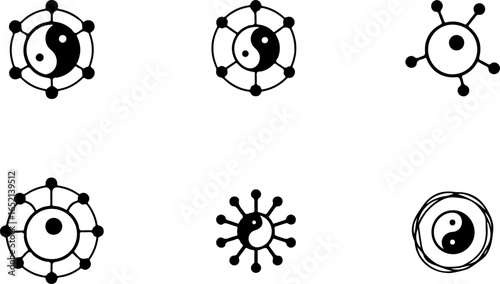 Abstract Taoist Balance Icon Set