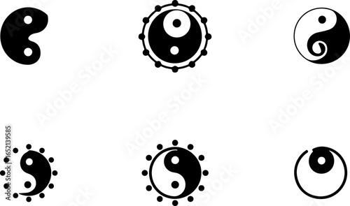 Abstract Taoist Balance Icon Set