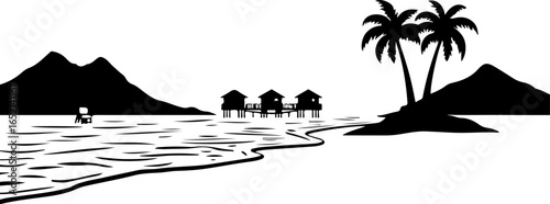 Tropical Beach Relaxation Under Palm Trees 