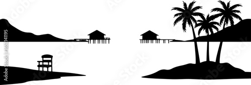 Tropical Beach Relaxation Under Palm Trees 