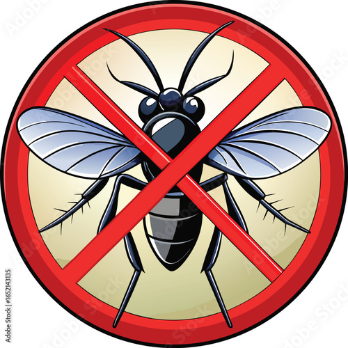 Black Mosquito Silhouette Design for Pest Control or Medical Illustration Use