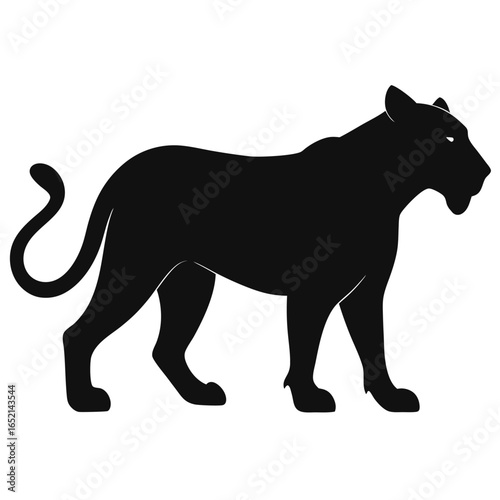 Solid color Panthera atrox (American Lion) animal vector design