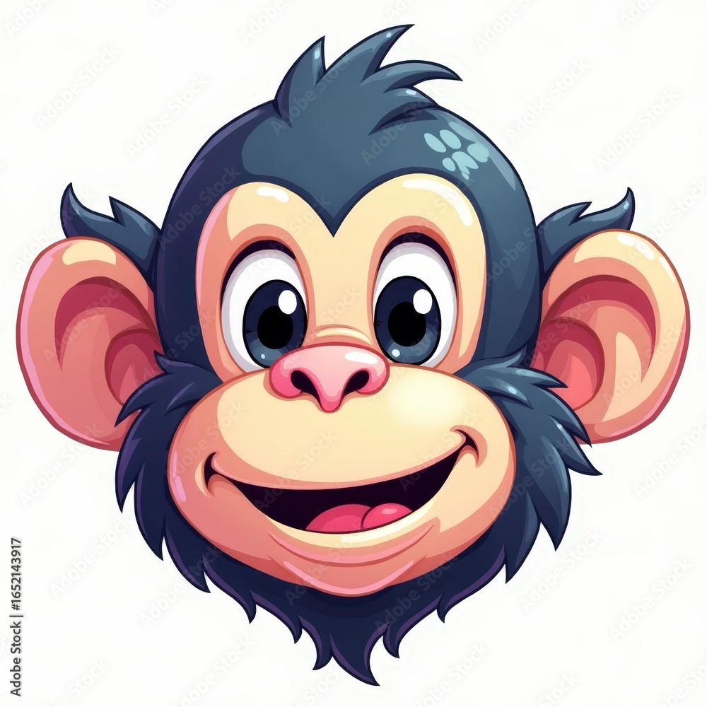 Fototapeta premium A single pixelated NFT monkey head, cartoon style, isolated 