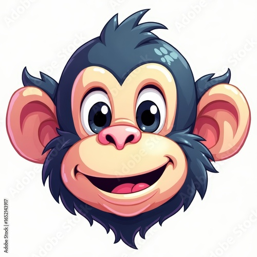 A single pixelated NFT monkey head, cartoon style, isolated
