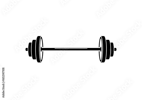 Barbell Silhouette isolated on transparent background