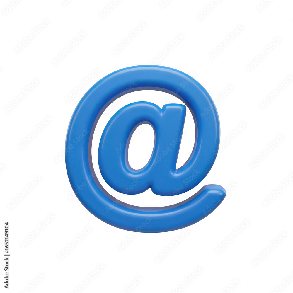 3d blue at sign isolated on transparent background 3d blue at sign isolated on transparent background