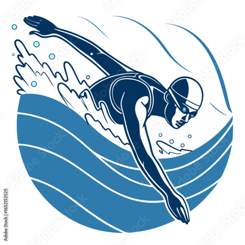 Swimmer in action swimming pool water sport competition freestyle stroke aquatic athlete professional training