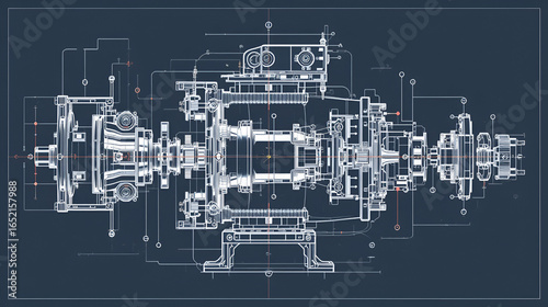 Explodedview blueprint of an electric motor s encoder system, showcasing position and speed sensing components