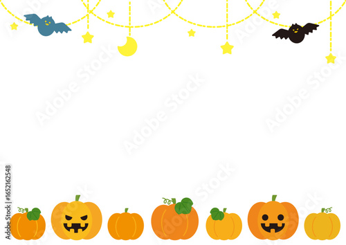 かわいいハロウィンフレーム（星と月）