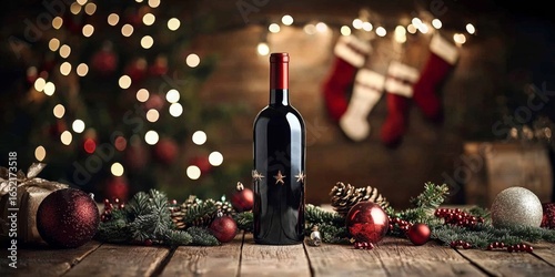 Red wine as the centerpiece of a charming holiday gathering. 
