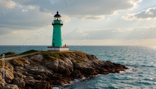 Tranquil Solarpowered Lighthouse the Coast