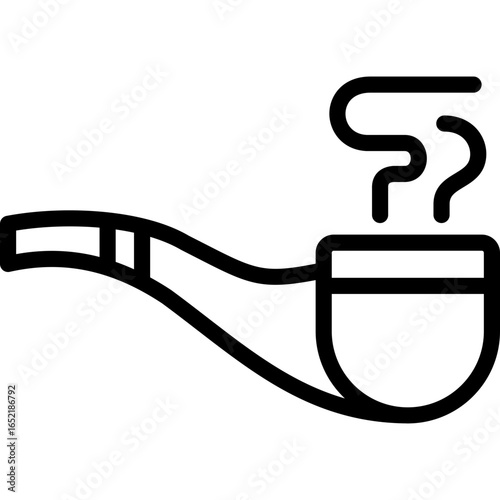 smoke pipe icon illustration design with outline