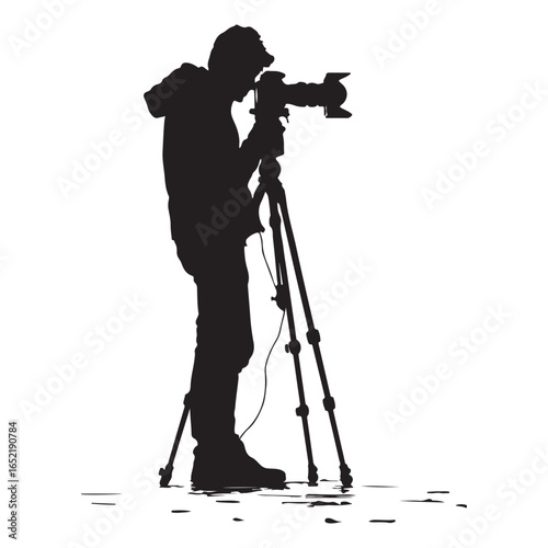 silhouette of photographer with camera