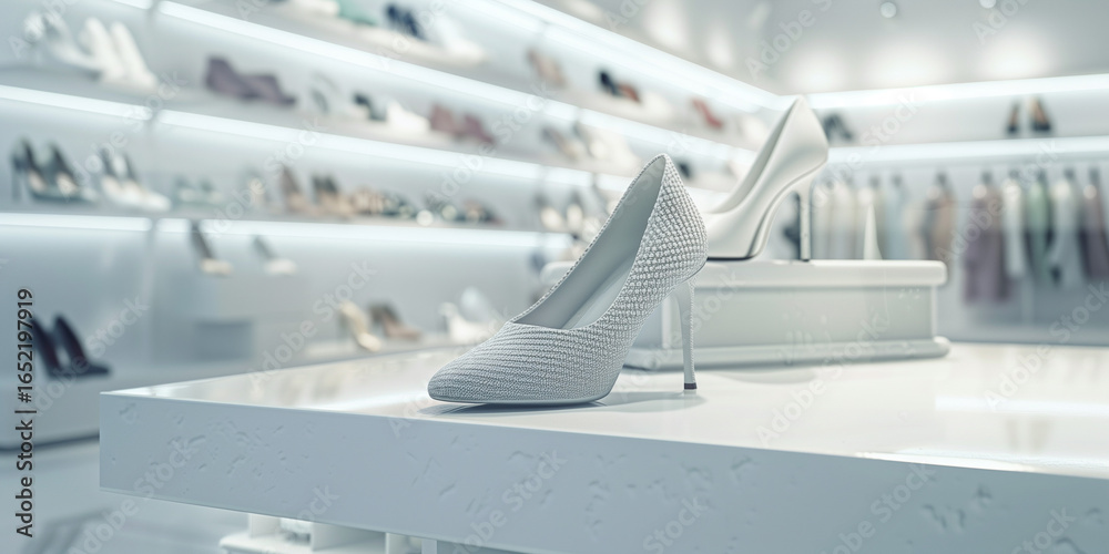 Obraz premium High Heels on Display in a White Luxury Store