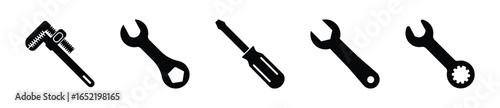 Wrench icon set. Set of tools, wrench symbol - Vector 