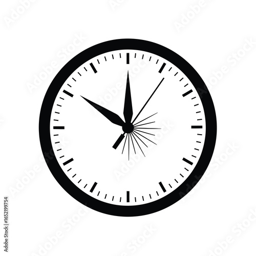 Classic clock face showing time isolated on white background, a timeless symbol of deadlines, appointments, and the passage of time