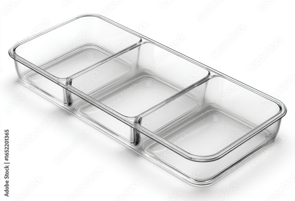 Clear plastic drawer organizer with three compartments (1) Clear plastic drawer organizer with three compartments (1)