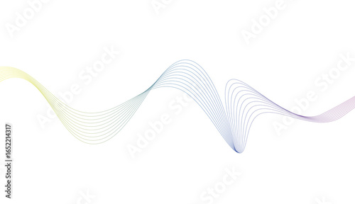 Canvas Print Abstract wave blend line banner design illustration on transparent background